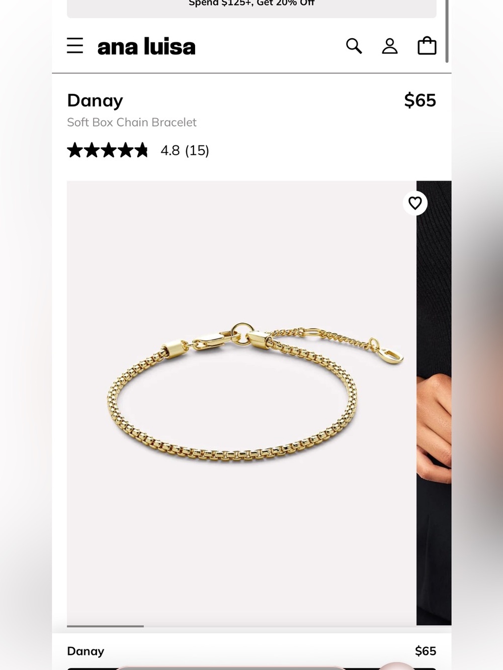 Danay Gold Box Chain Bracelet by ana luisa